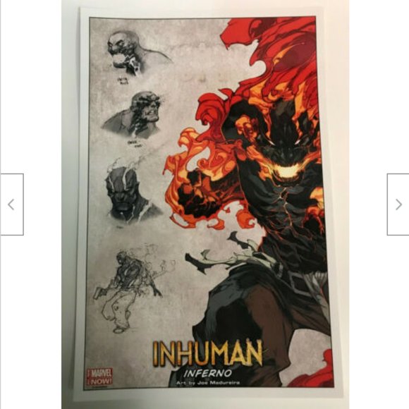 Marvel Inhumans Lithograph Full Set of 5 Reader Medusa Lash Inferno Madureira - Picture 4 of 6